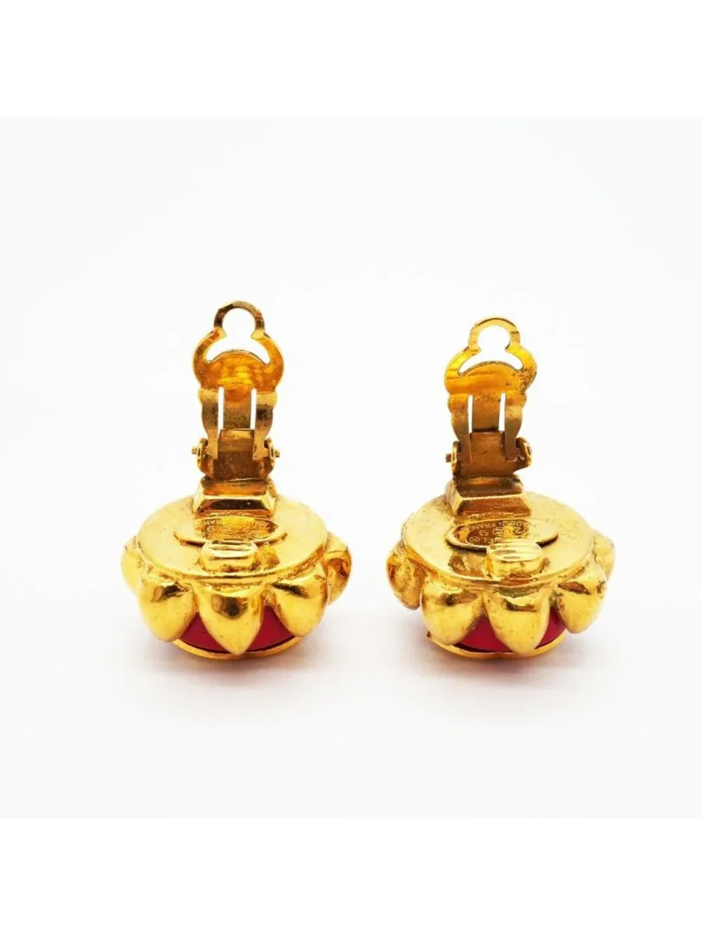 Chanel Earrings Vintage CC Logo Gold Plated